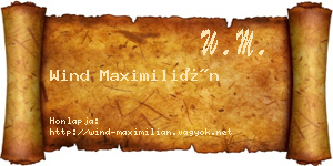 Wind Maximilián névjegykártya